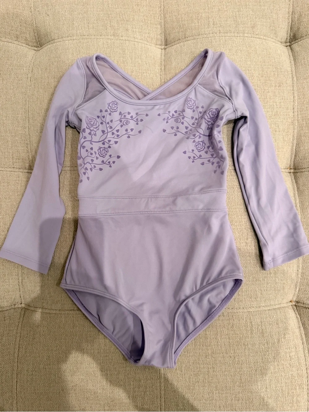 Bloch Girls Dara 3/4 Sleeve Leotard Lilac / 6X-7